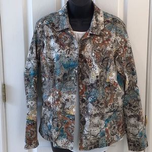 Chico’s size 1 stretch jacket in fall colors